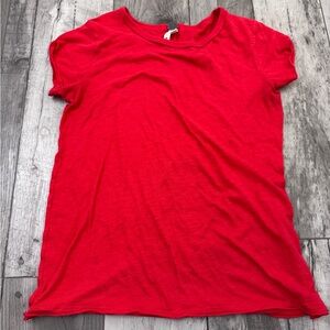 Free People We the Free Women Large Fitted  T-Shirt Tee Top Red